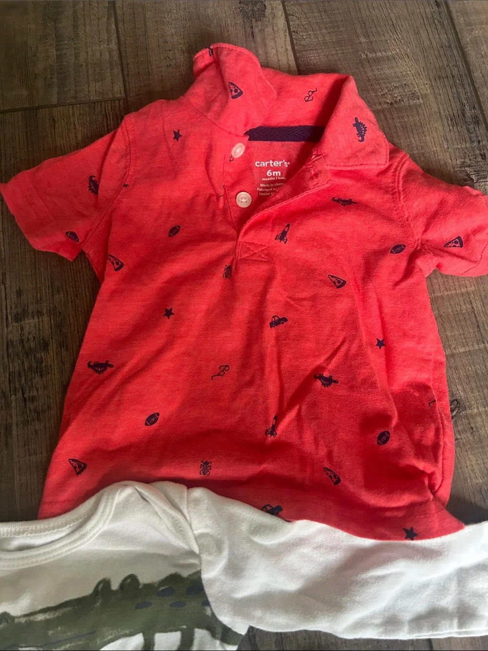 Carter's Coral, Red, Yellow, Blue & White Kids Short-Sleeve Tops Bundle